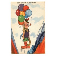 HUMORISTICA ANDINISMO DIBUJANTE BLOTTA ANTIGUA TARJETA POSTAL